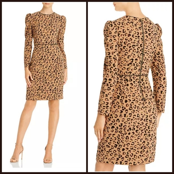 Donna Karan Dresses & Skirts - NWT Donna Karan Leopard Print Long-Sleeved Sheath Dress